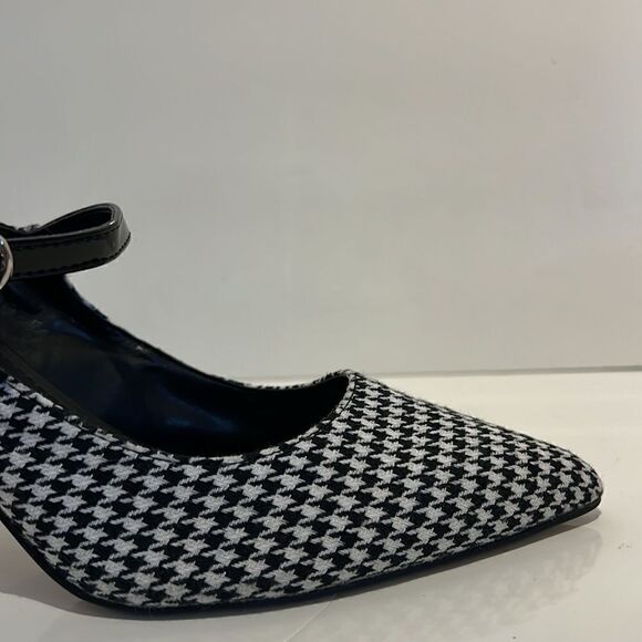 Marc Fisher Black/White Houndstooth Heel Pumps Shoes Size 9 - Picture 7 of 14